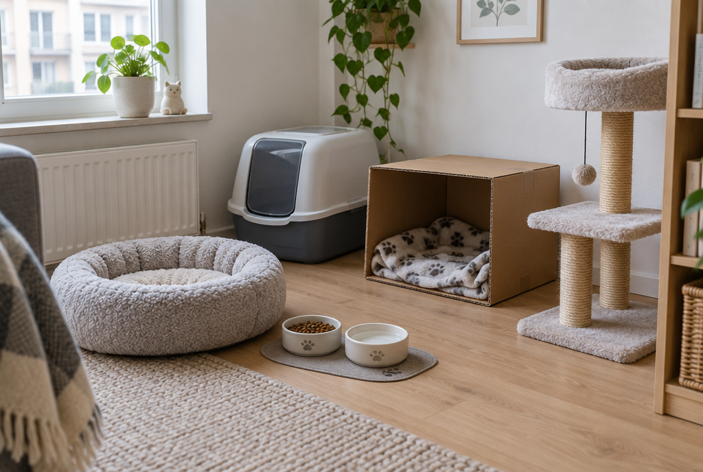 Hörna förberedd för en adopterad katt