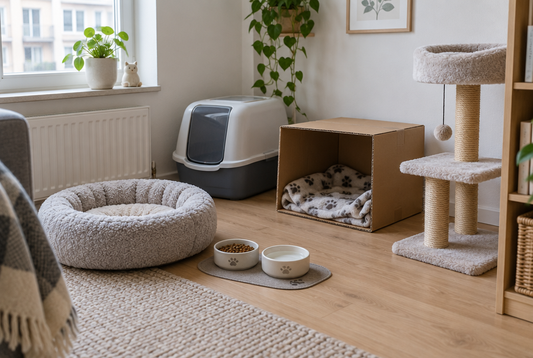 Hörna förberedd för en adopterad katt