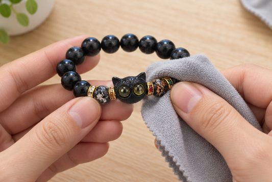 Kattmat-armband torkas med mjuk trasa
